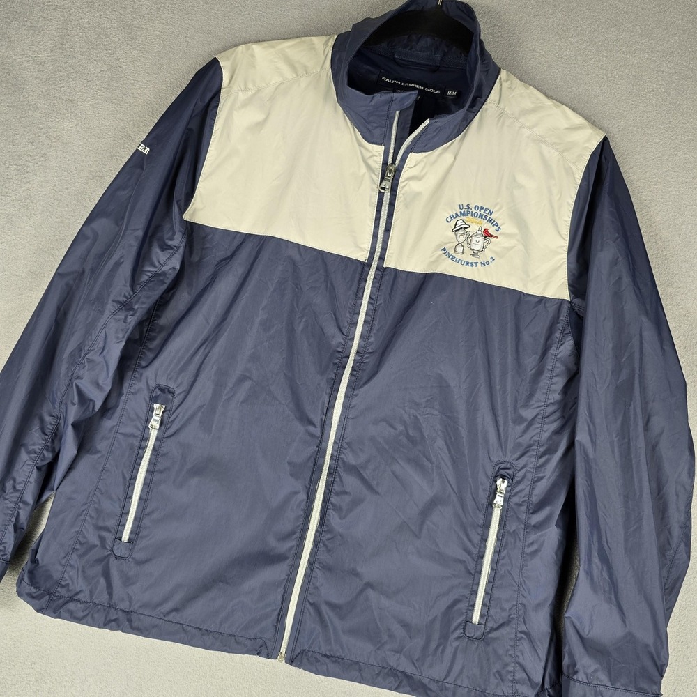 Ralph Lauren Golf Jacket Mens Medium Blue White US Open Pinehurst Volunteer 2014